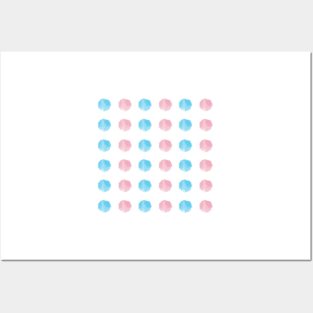 Watercolor Dots - trans pride Posters and Art